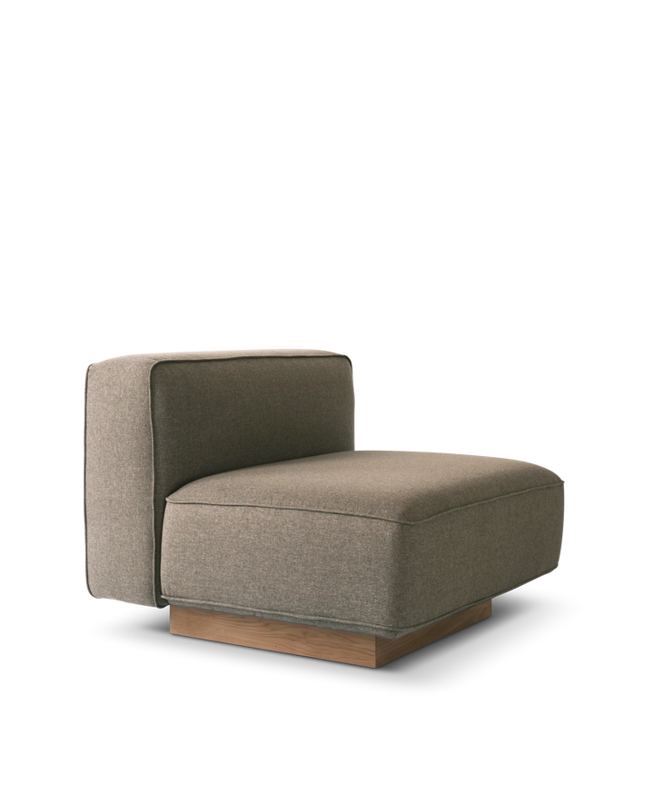 Utopia Sofa - 90cm midtermodul, Farve Nordic weave 23 Dark beige egetræs sokkel #farve_nordic-weave-23-dark-beige