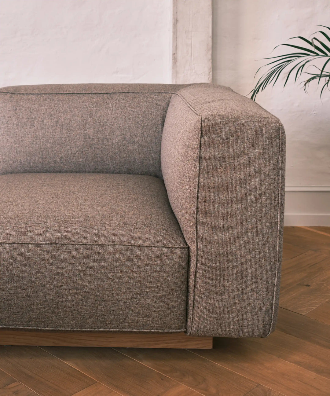 Utopia Sofa - hjørnemodul, Farve Nordic weave 23 Dark beige egetræs fod #farve_nordic-weave-23-dark-beige