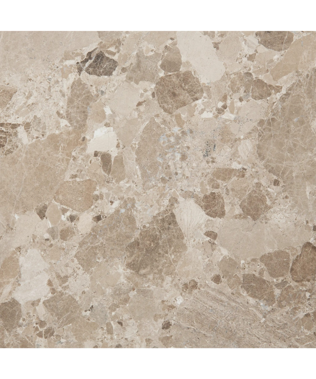 Lattefarvet marmor sofabord, firkantet 90x90cm