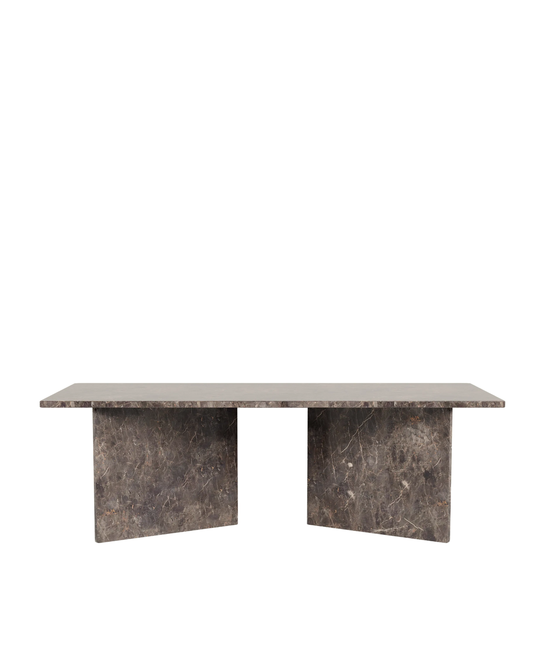 Mørkebrunt marmor sofabord, rektangulært 140x70cm
