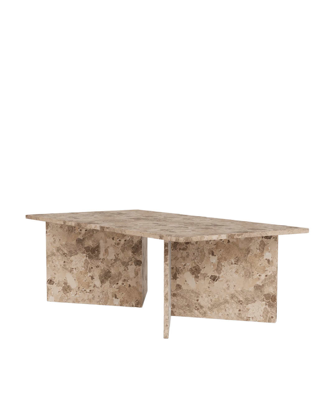 Lattefarvet marmor sofabord, rektangulært 140x70cm