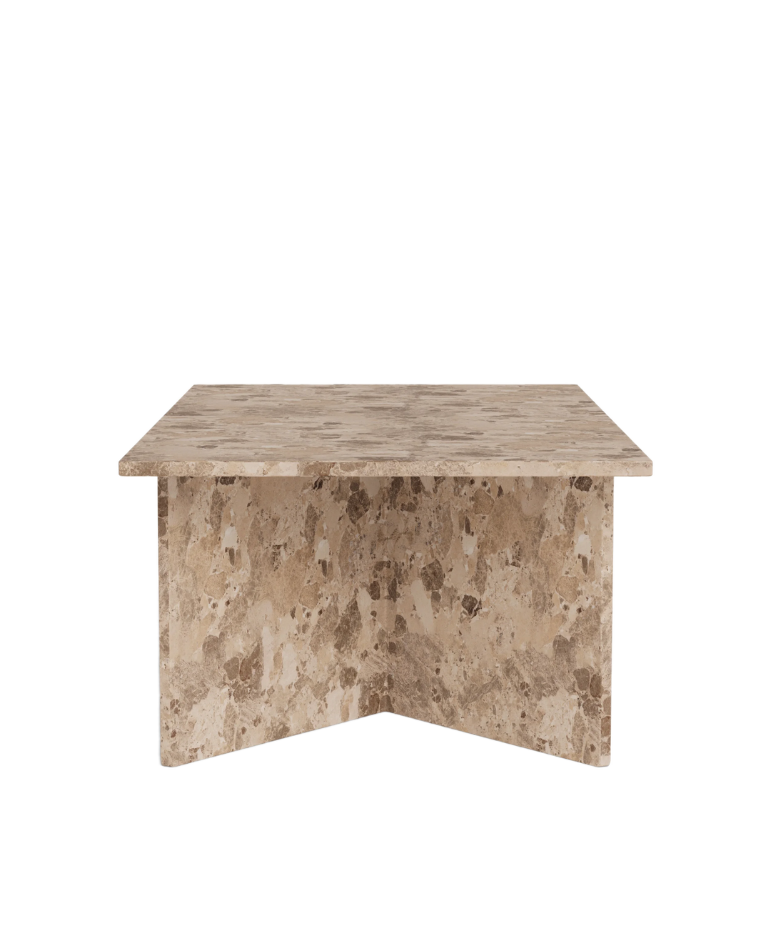 Lattefarvet marmor sofabord, rektangulært 140x70cm