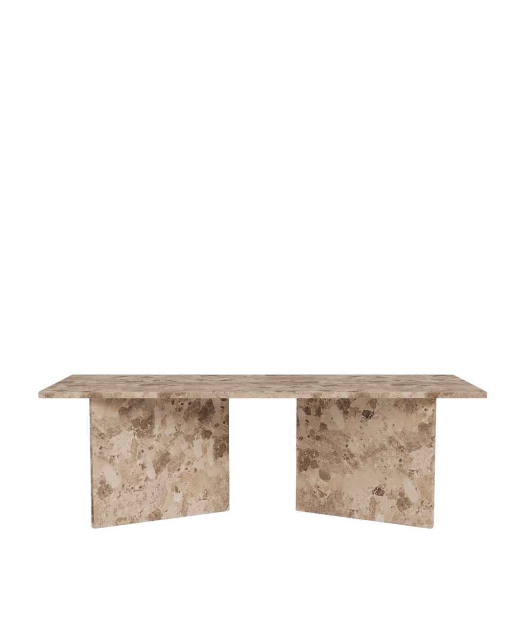 Lattefarvet marmor sofabord, rektangulært 140x70cm