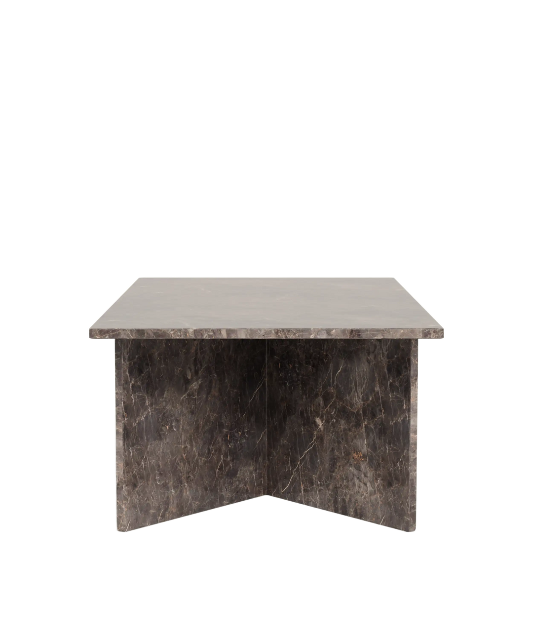 Mørkebrunt marmor sofabord, rektangulært 140x70cm