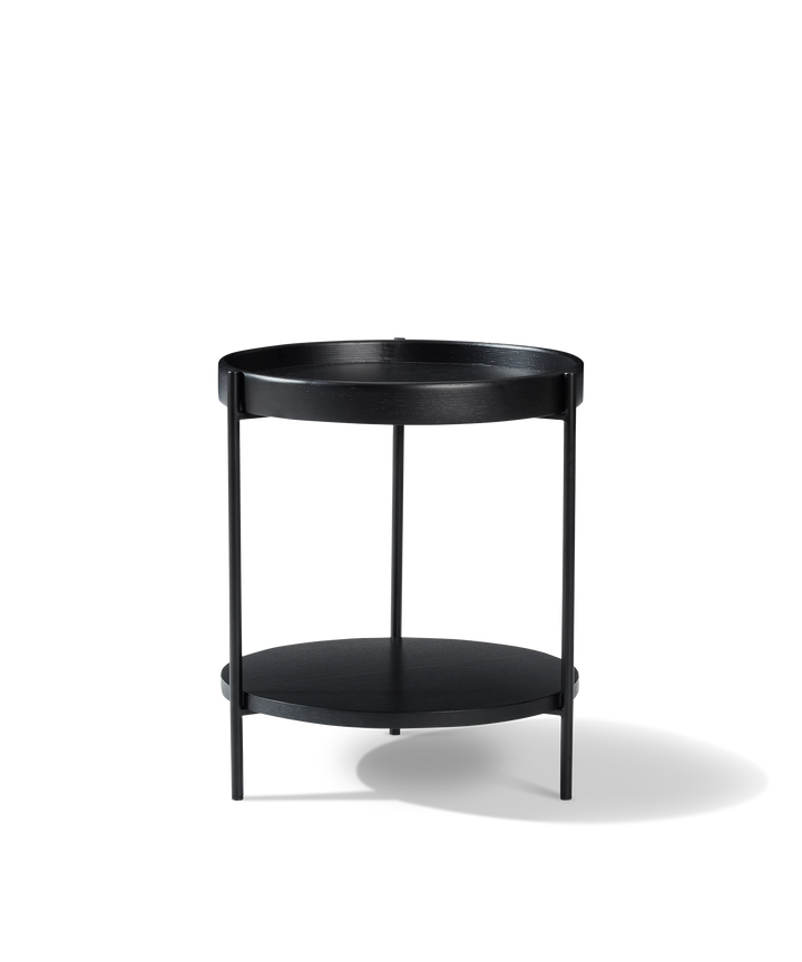 Platter - Rundt sidebord i sort træ ø44cm