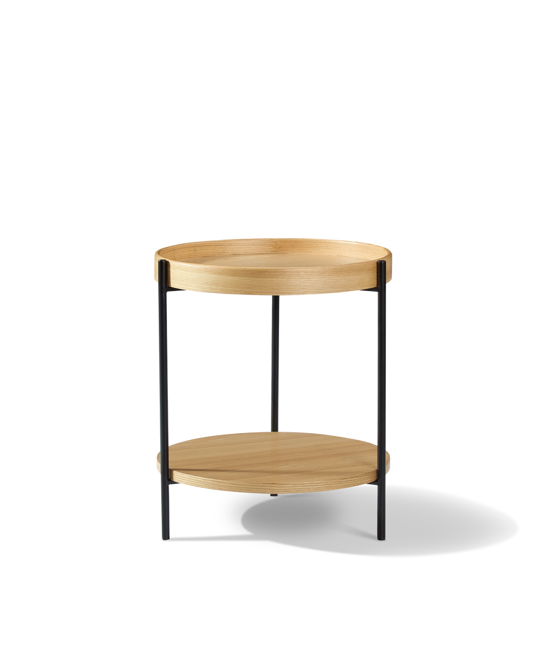 Platter - Rundt sidebord i lyst træ ø44cm