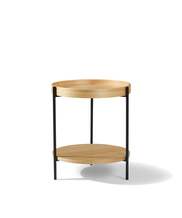 Platter - Rundt sidebord i lyst træ ø44cm