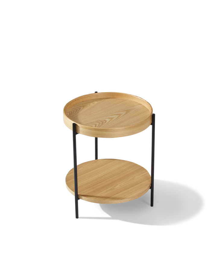 Platter - Rundt sidebord i lyst træ ø44cm