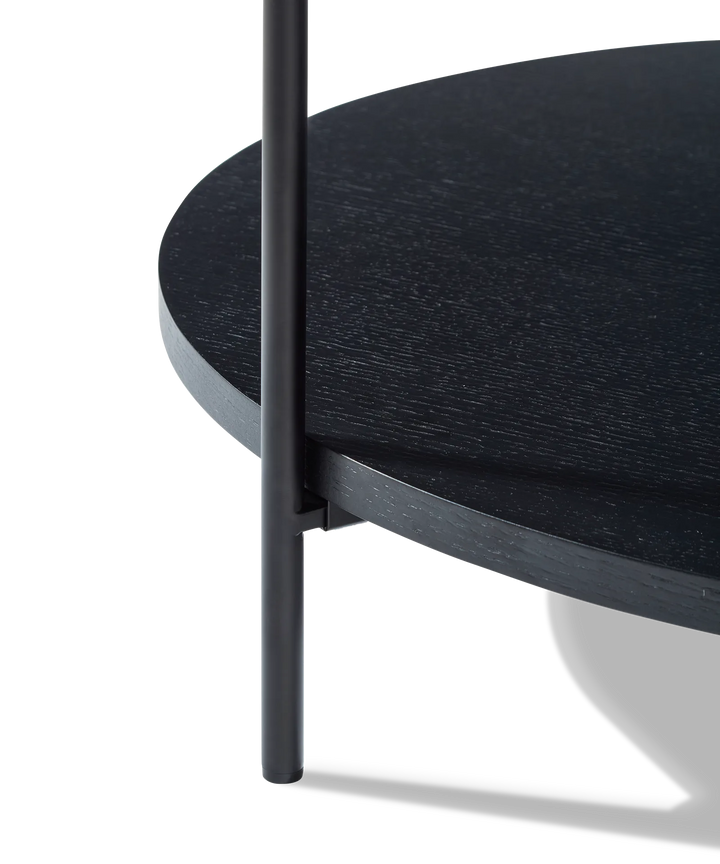 Platter - Rundt sofabord i sort træ ø70cm