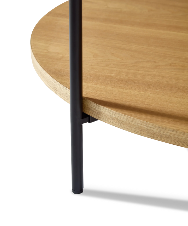 Platter - Rundt sofabord i lyst træ ø70cm