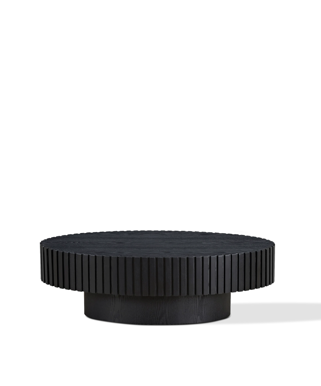 Engrenage - Ovalt sofabord med lameller i lyst træ 110cm