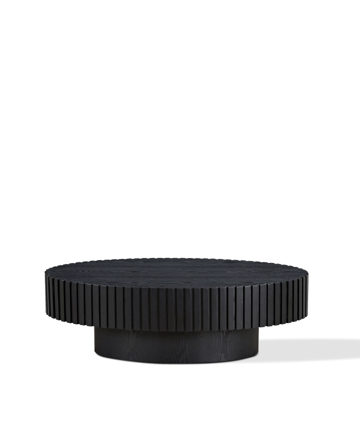 Engrenage - Ovalt sofabord med lameller i lyst træ 110cm