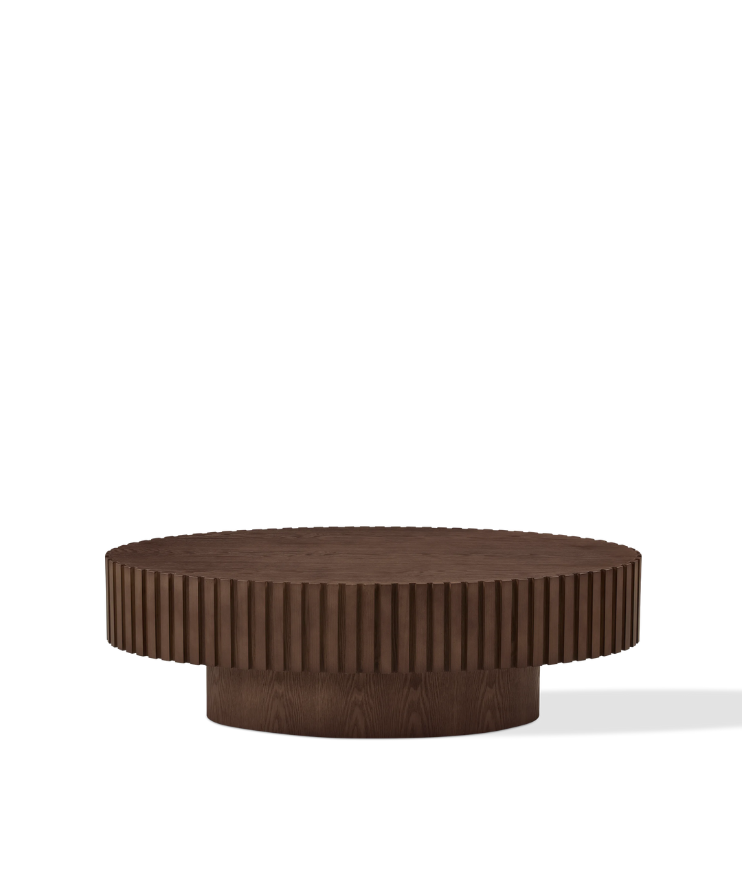 Engrenage - Ovalt sofabord med lameller i lyst træ 110cm