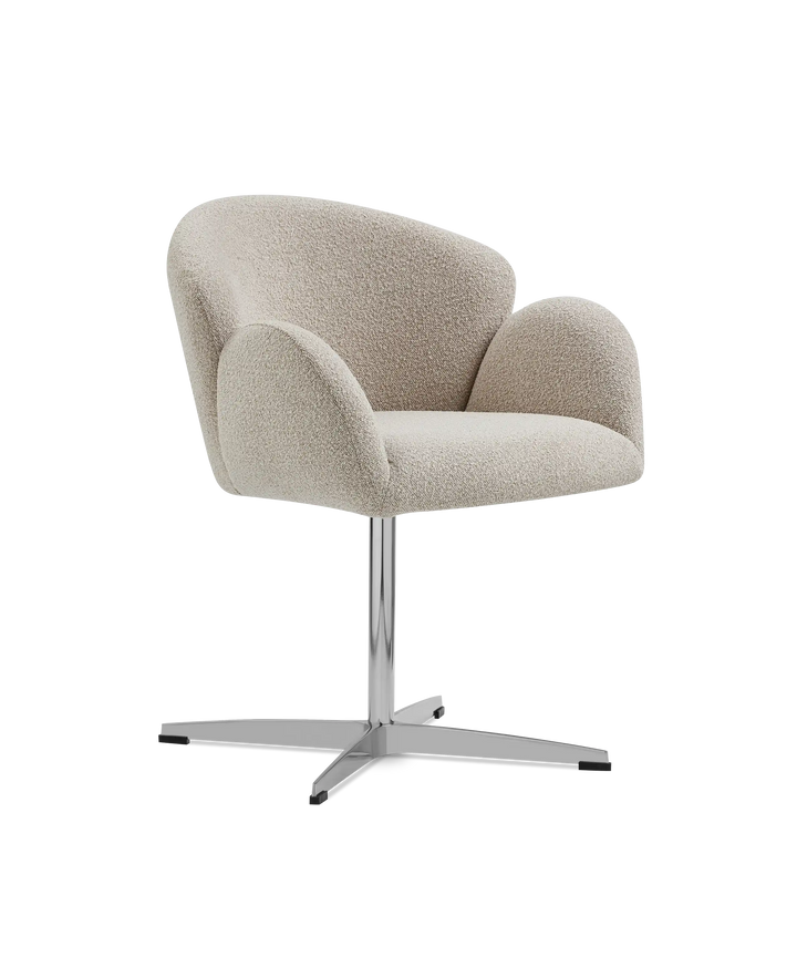 Moby spisebordstol på drejefod - Loop boucle