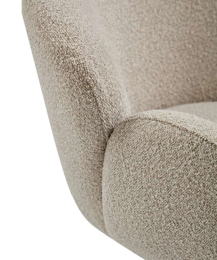 Moby spisebordstol på drejefod - Loop boucle