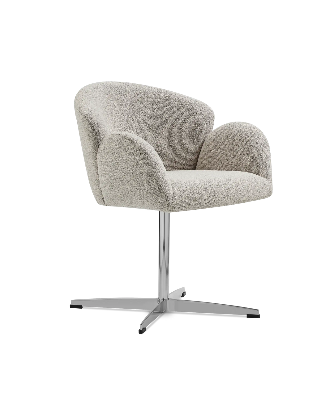 Moby spisebordstol på drejefod - Loop boucle