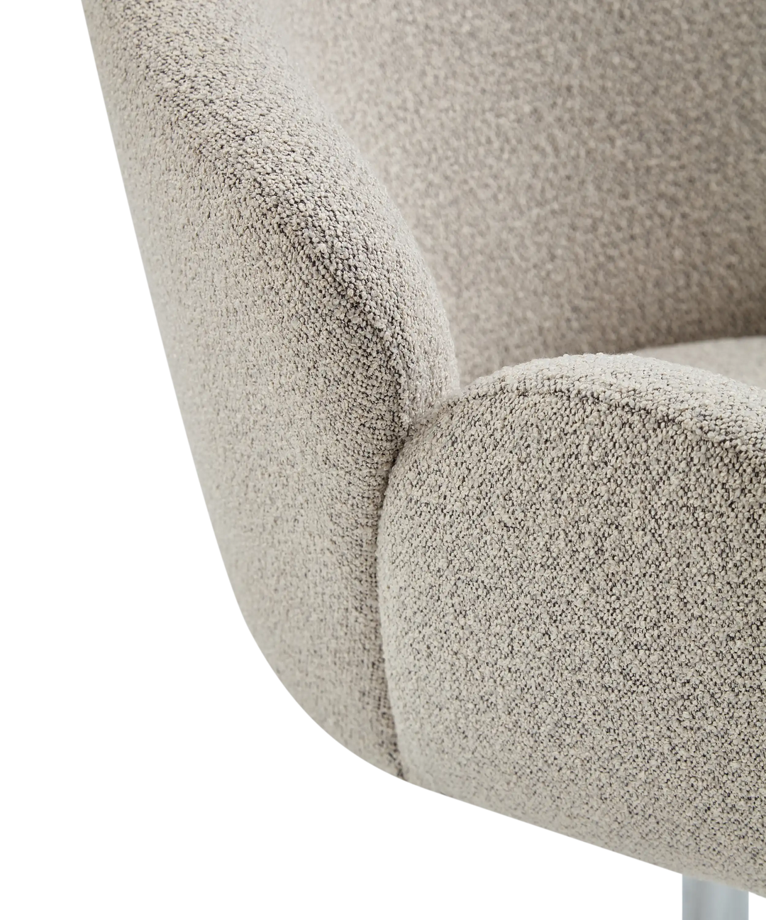 Moby spisebordstol på drejefod - Loop boucle