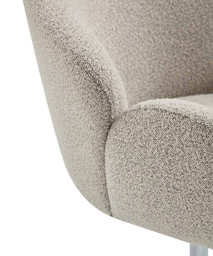 Moby spisebordstol på drejefod - Loop boucle