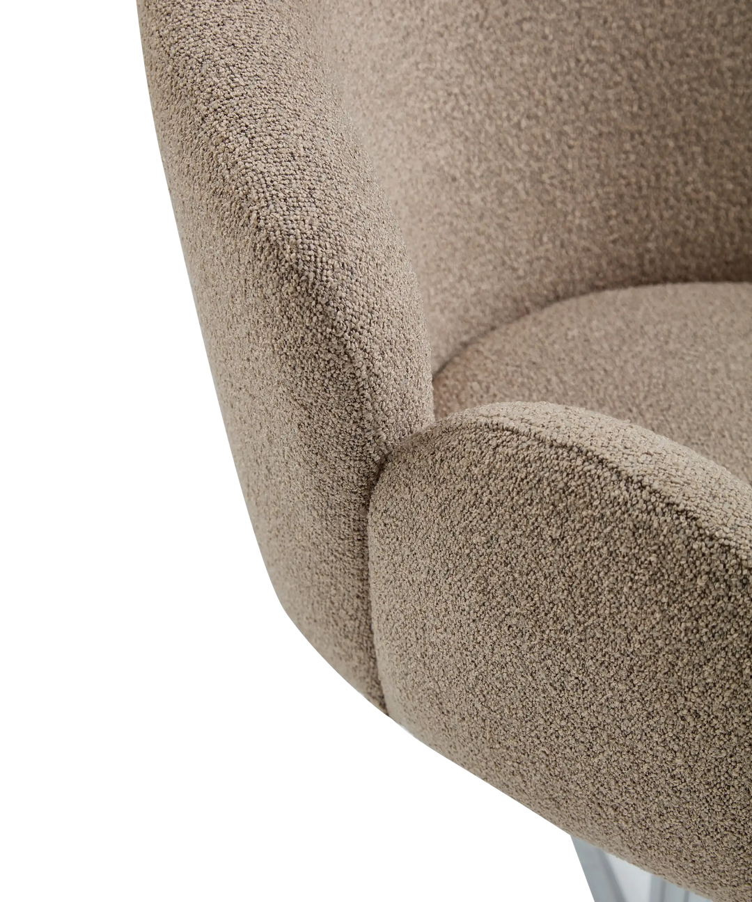 Moby spisebordstol på drejefod - Loop boucle