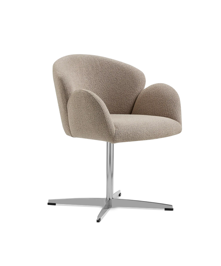 Moby spisebordstol på drejefod - Loop boucle