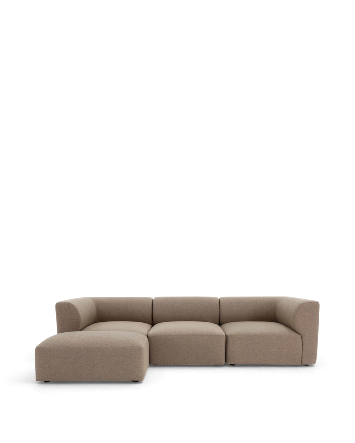 Paragraph XL chaiselong sofa med flytbar puf 266cm, Farve nordic weave 23 dark beige #farve_nordic-weave-23-dark-beige