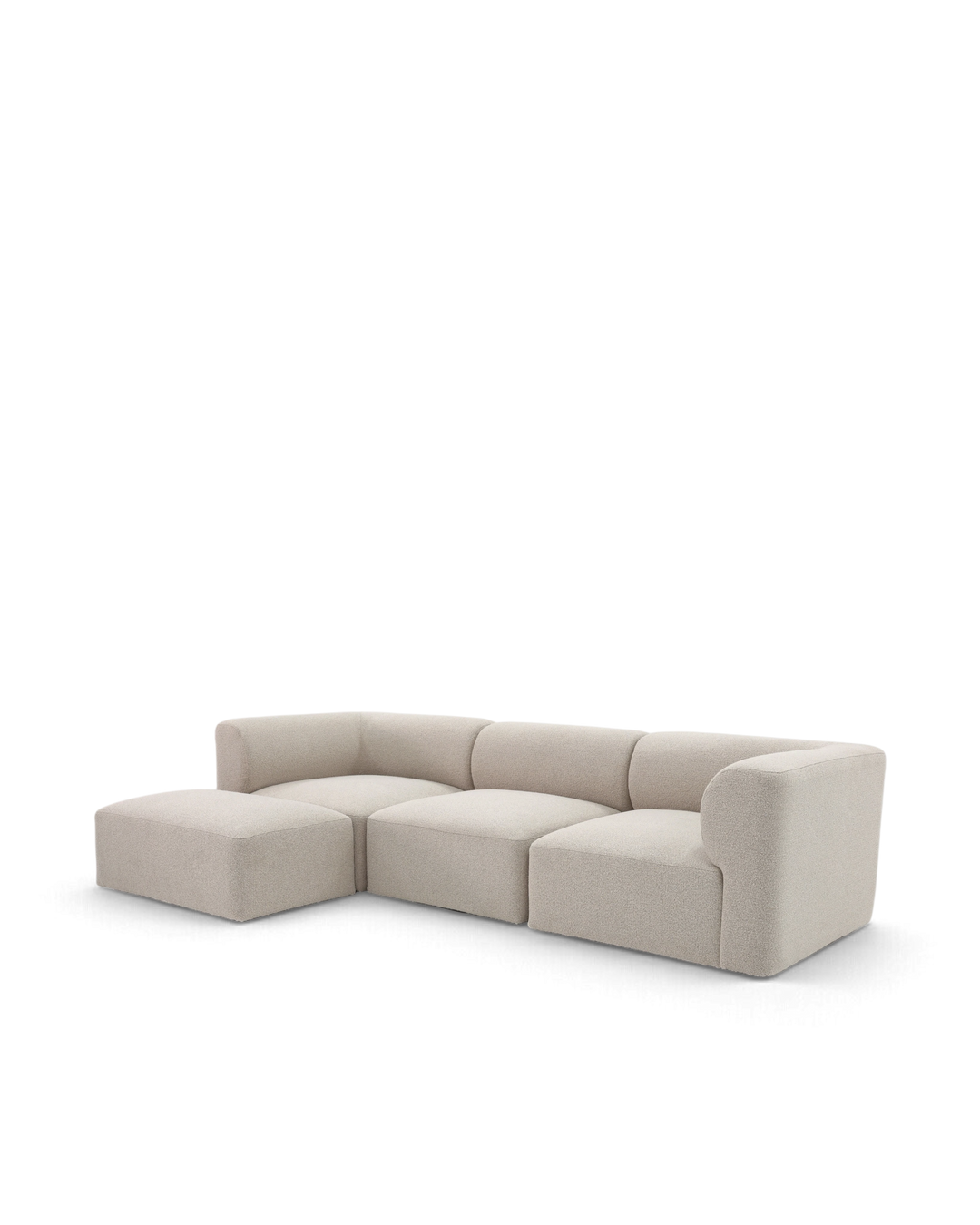 Paragraph XL chaiselong sofa med flytbar puf 266cm Farve Loop 03 Greige #farve_loop-03-greige