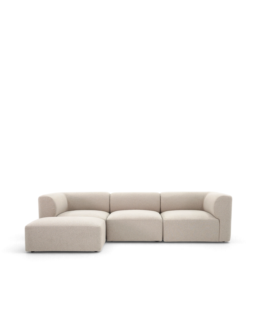 Paragraph XL chaiselong sofa med flytbar puf 266cm Farve Loop 03 Greige #farve_loop-03-greige