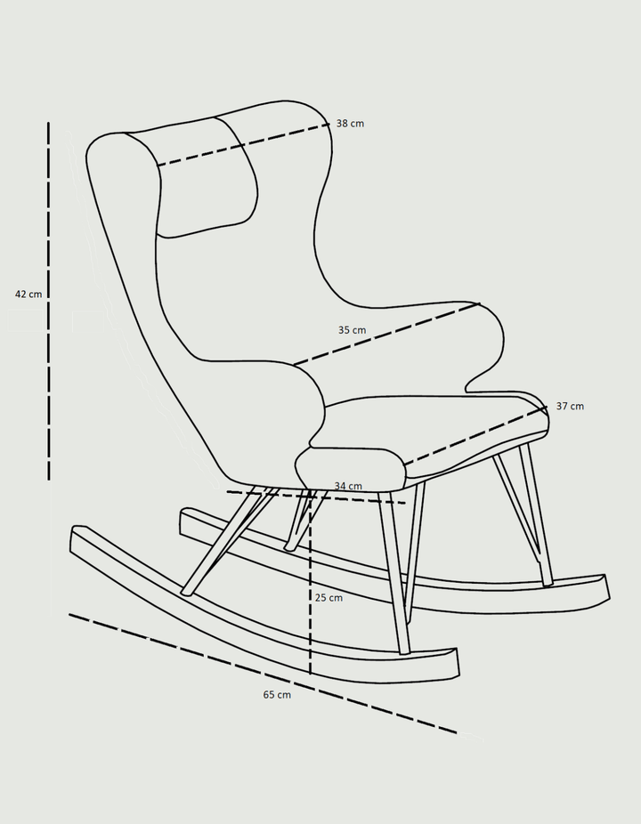 Hvid børne gyngestol i imiteret sheep - Tedd - Njordec -Seating