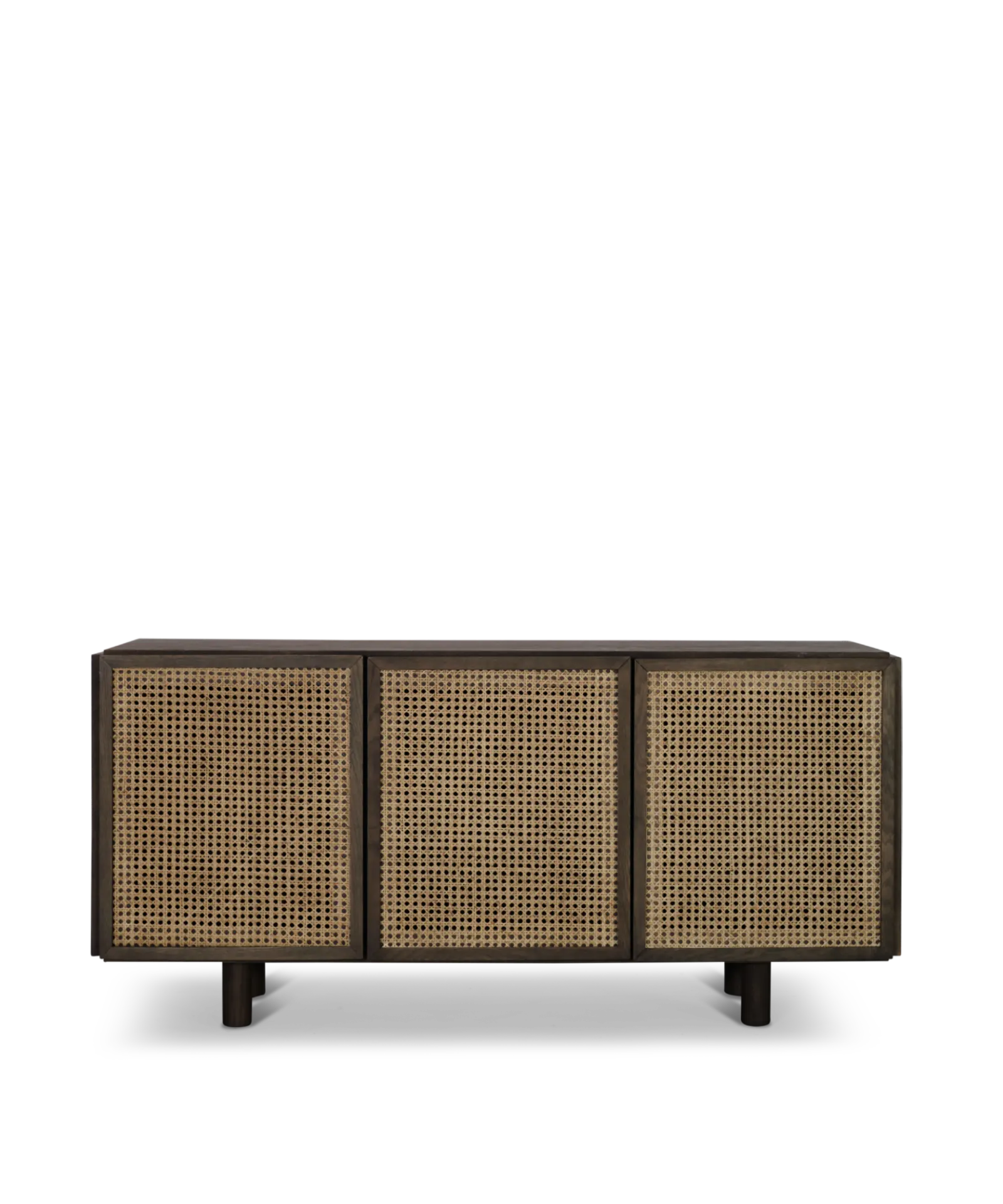 Sideboard in smoked oak with French rattan wicker - Neo
