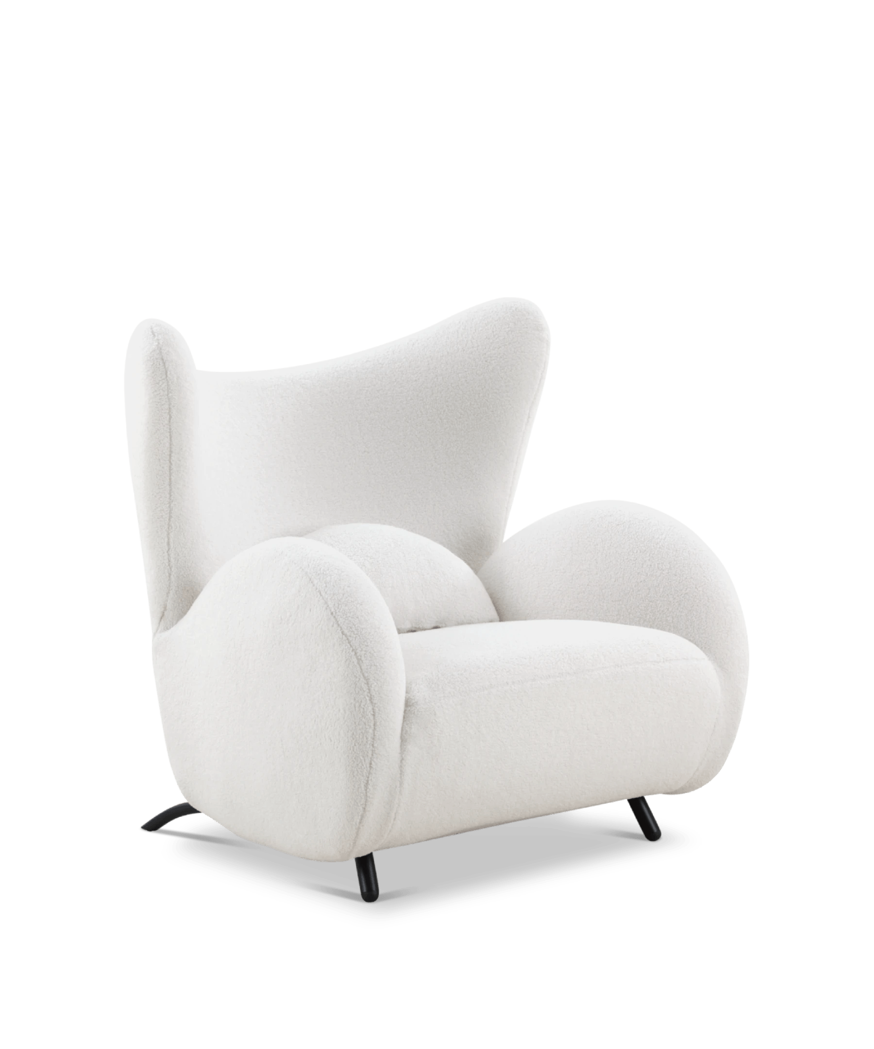 Big Buffalo armchair, White imitation sheep fur 