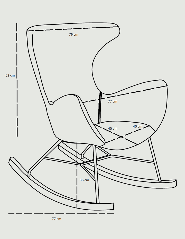 Grå gyngestol i liberty - Gaia - Njordec -Seating