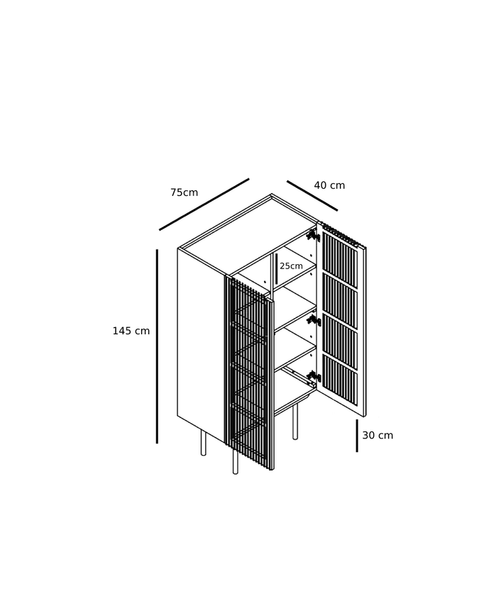 Louvre skab cabinet dimensions  - Njordec