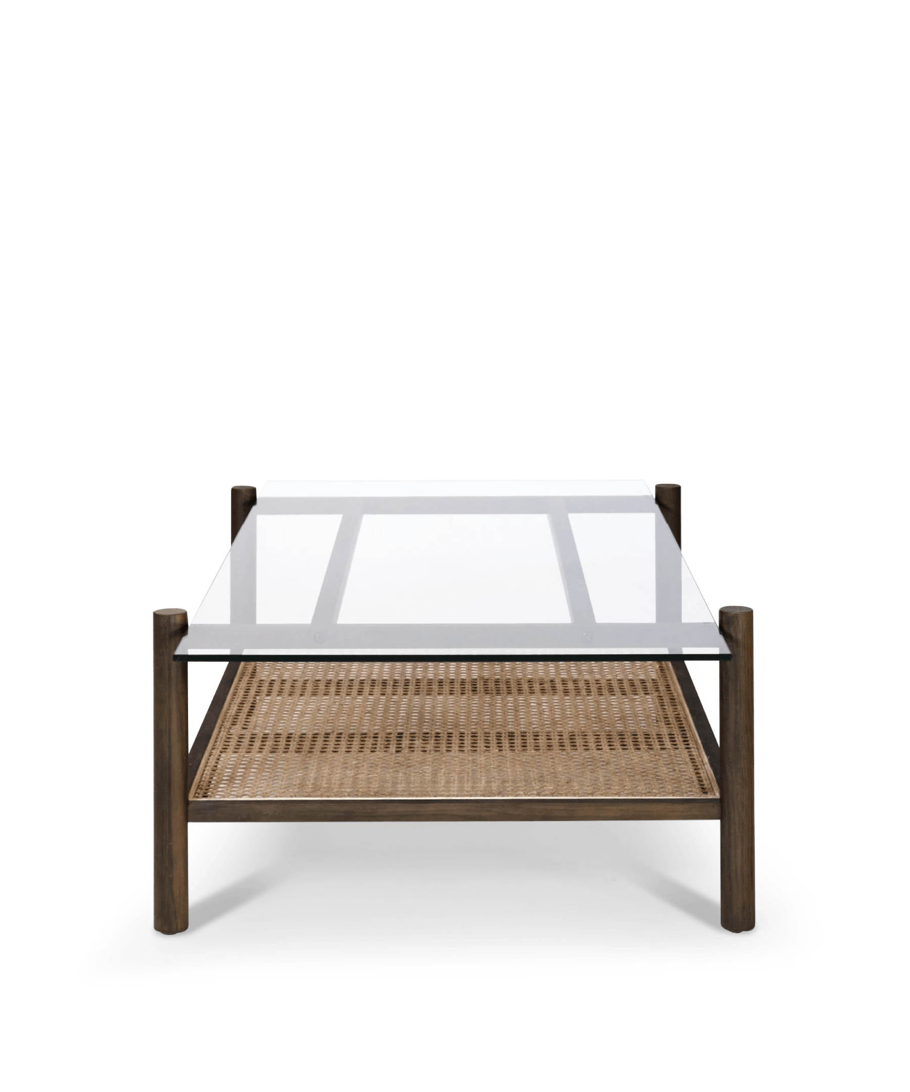 Neo coffee table with glass top - Smoked brown