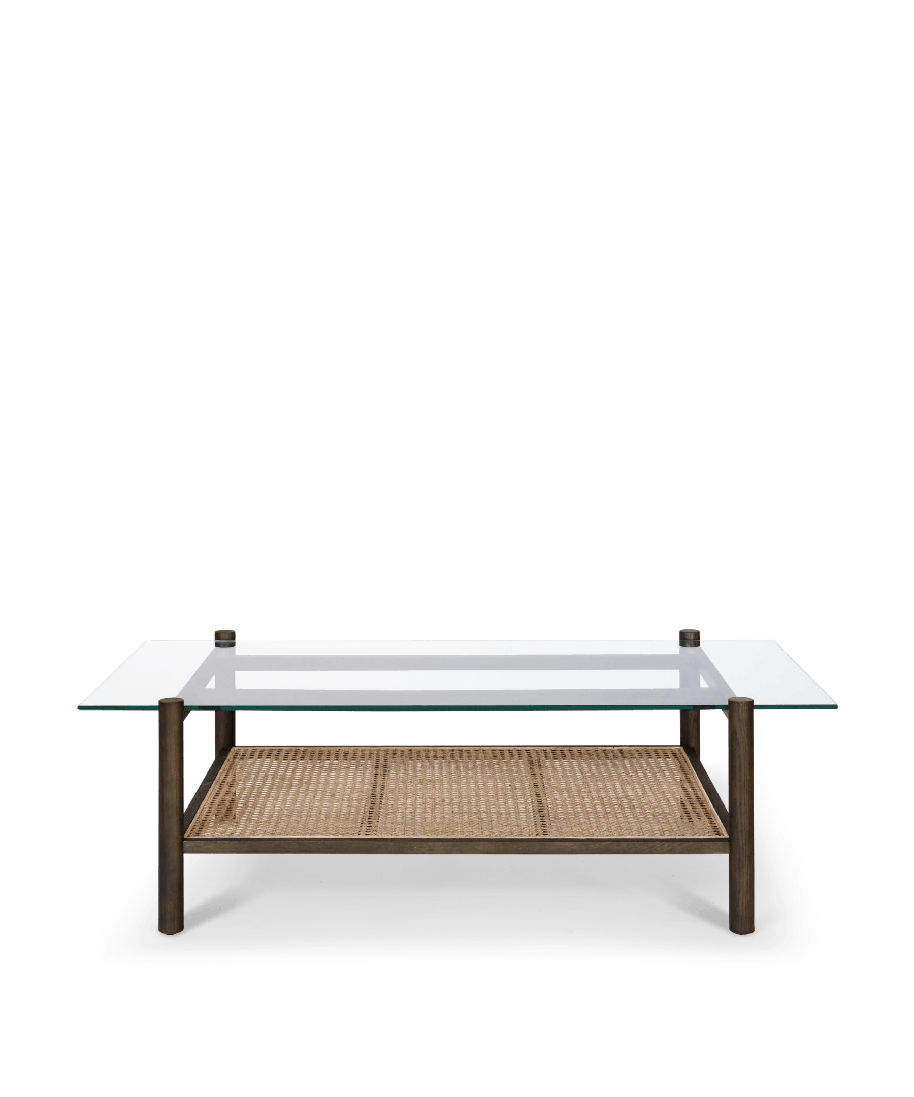Neo coffee table with glass top - Smoked brown