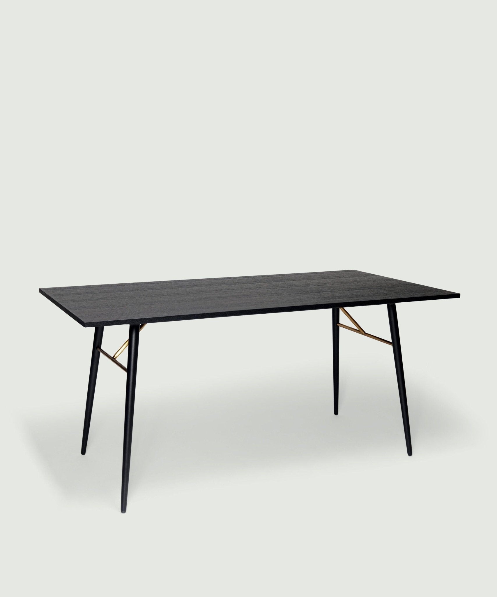 Sort rektangulær egetræ spisebord - Dawn - Njordec - matsort spisebord - designer spisebord - firkantet - rektangulær