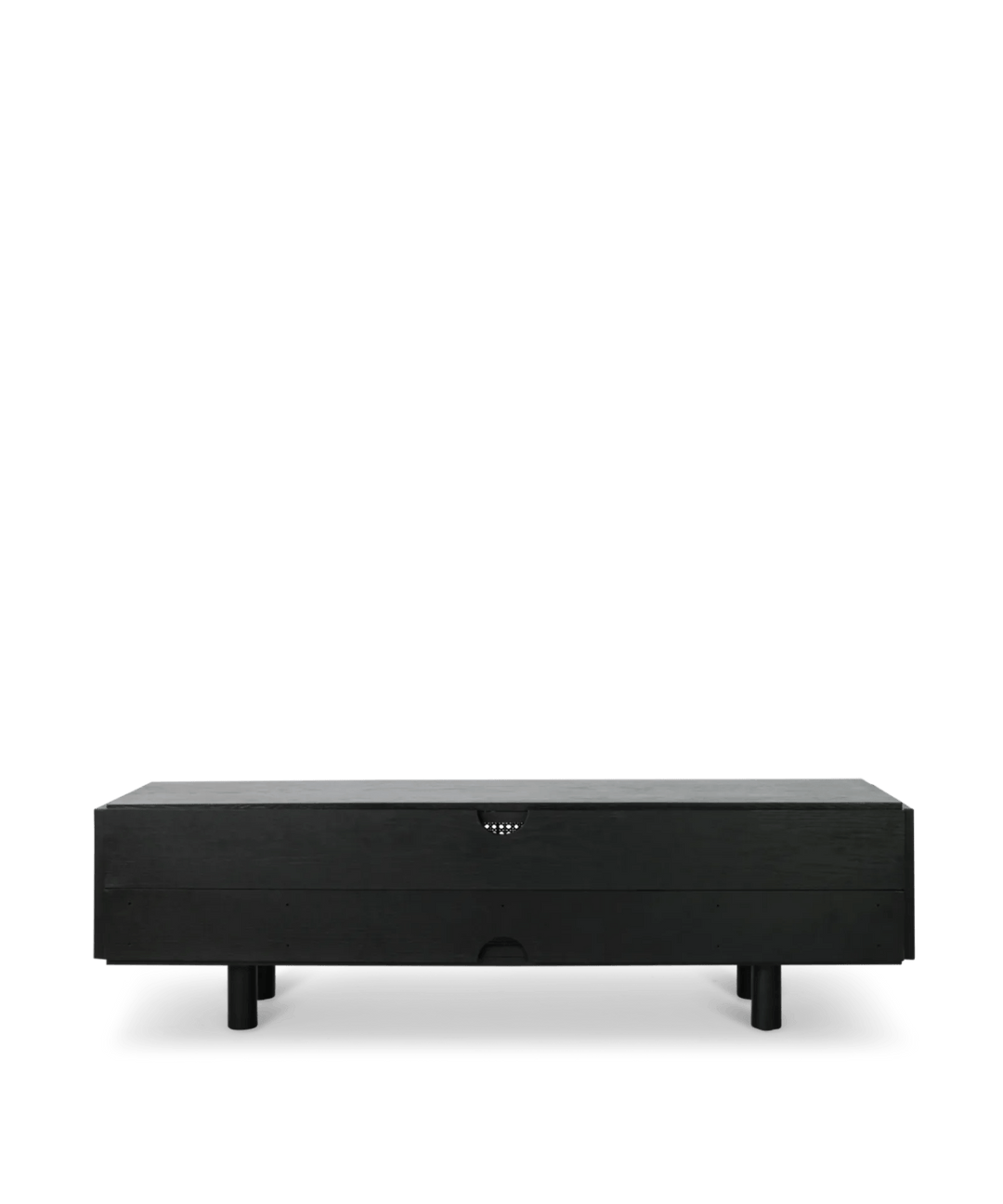 Sort Tv bord med fransk rattan i egetræ - Neo