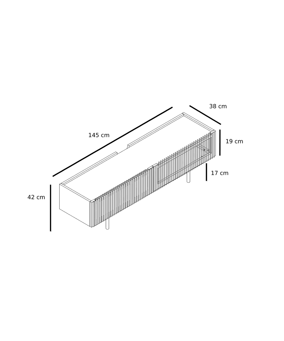 Louvre tv unit dimensions drawing