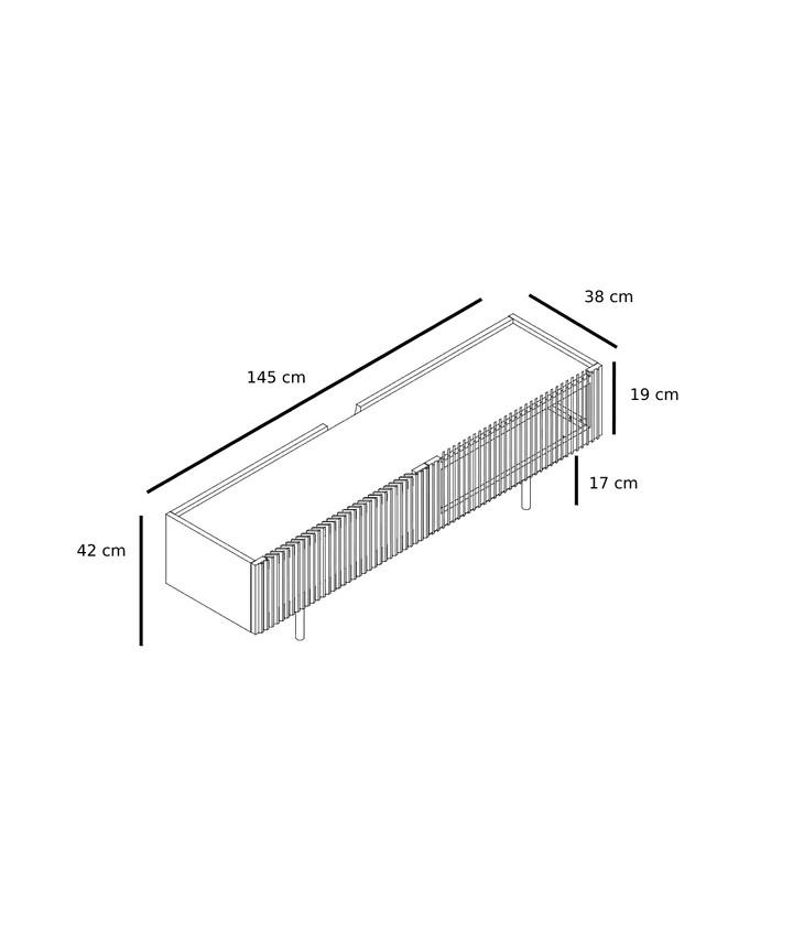 Louvre tv unit dimensions drawing