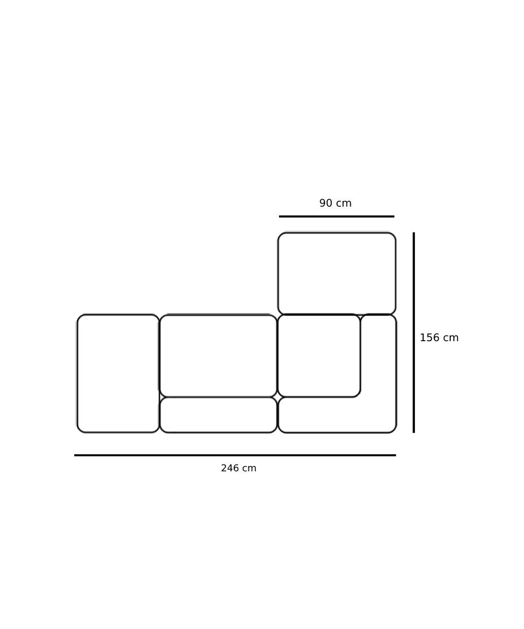 Utopia Sofa - 2,5 personers open end m. chaiselong