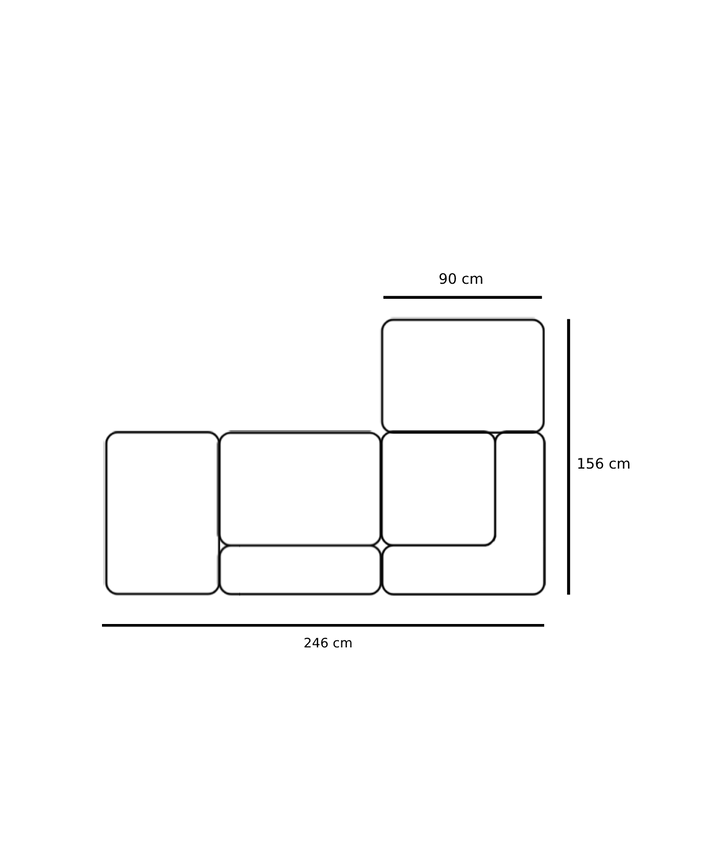 Utopia Sofa - 2,5 personers open end m. chaiselong